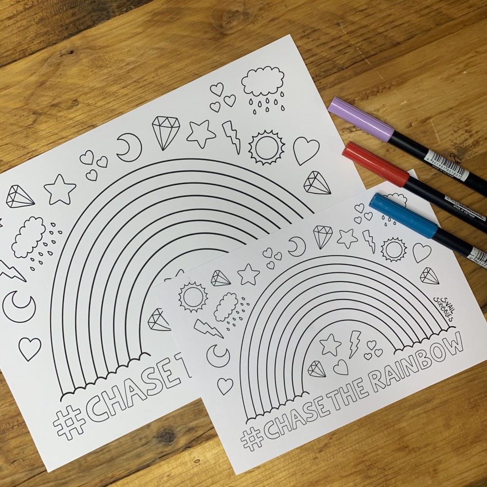 Chase The Rainbow Lockdown Colouring Page