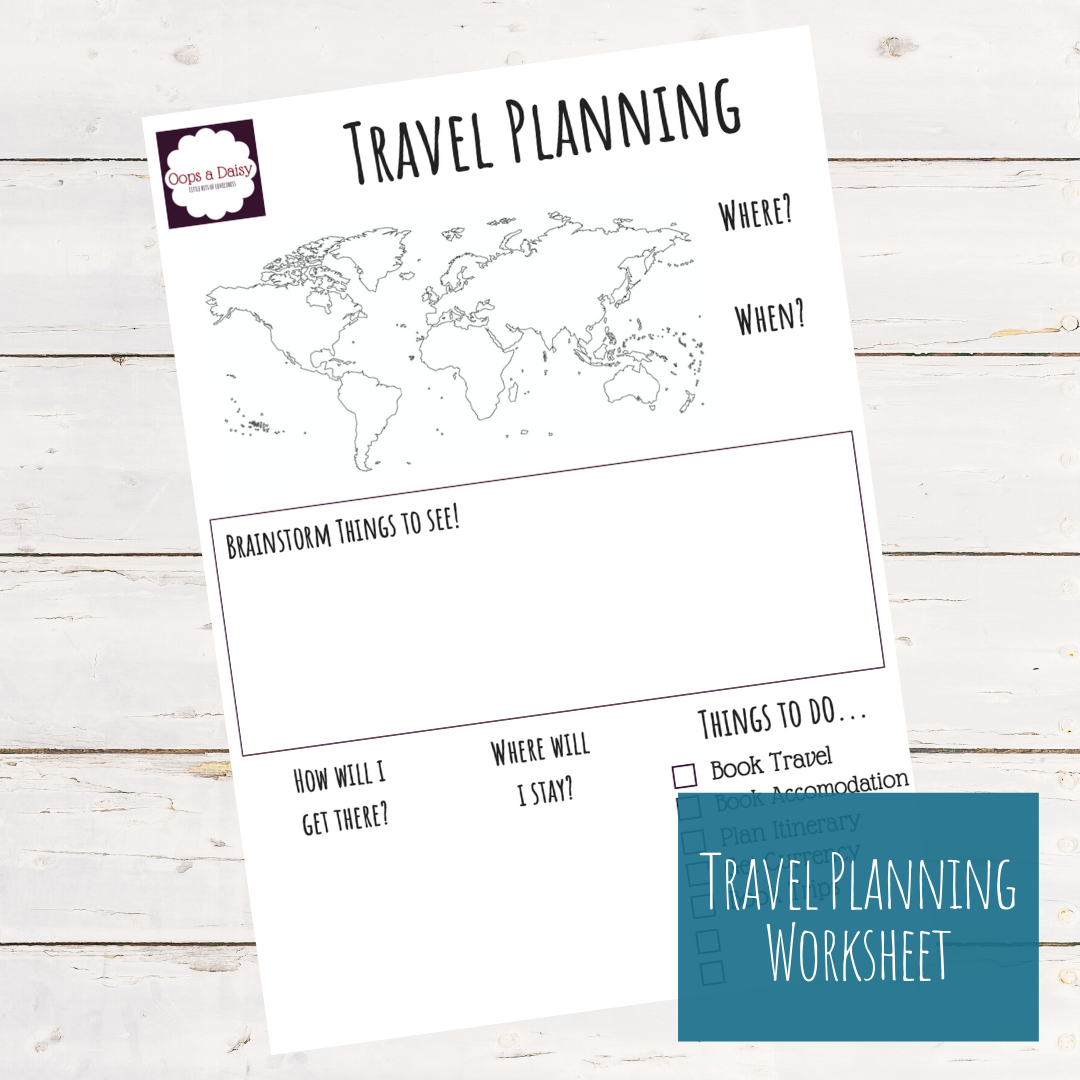 Travel Planning Bullet Journal Printable Worksheet