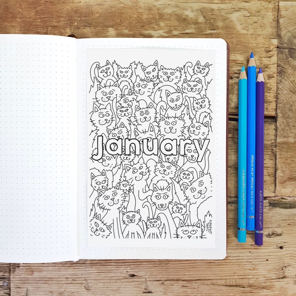 Crazy Cats Printable January