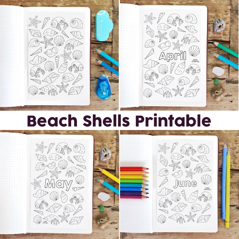 Beach Shells Printable Journal Tracker