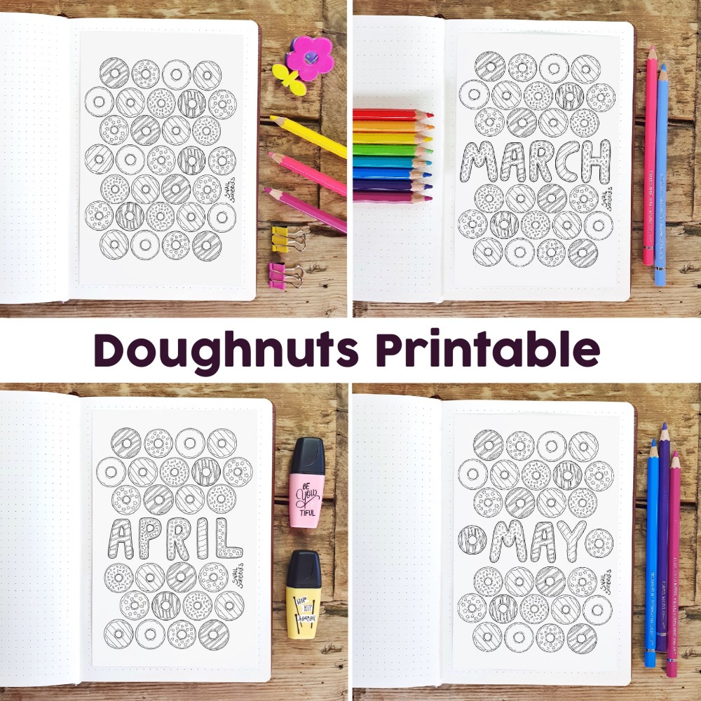 Doughnuts Printable Journal Tracker Main