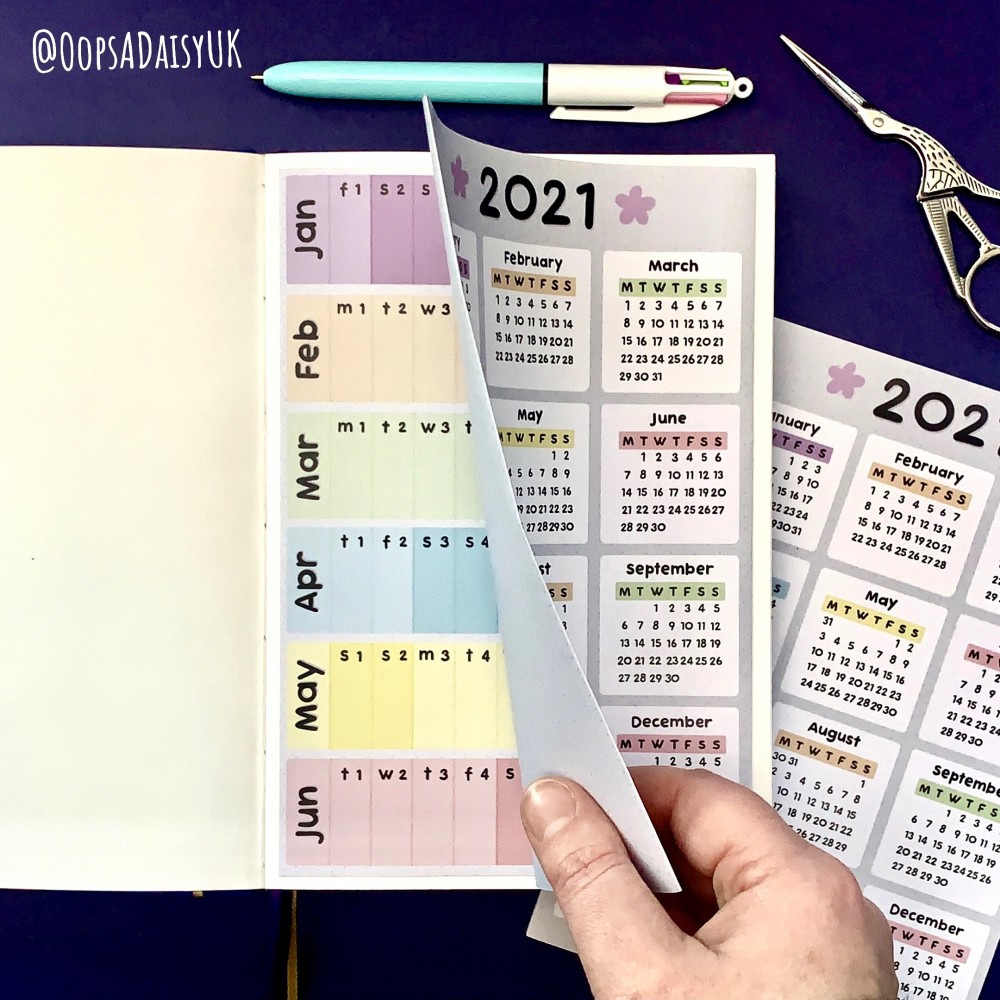 2021 Fold-Out Bullet Journal Future Log - January to June