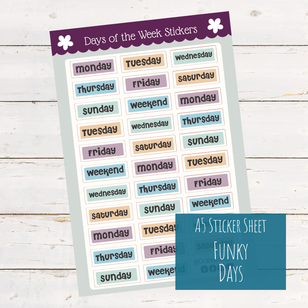 XX Funky Days - A5 Sticker Sheet