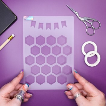 Super Easy Journal Stencil - Hexagon Honeycomb Month