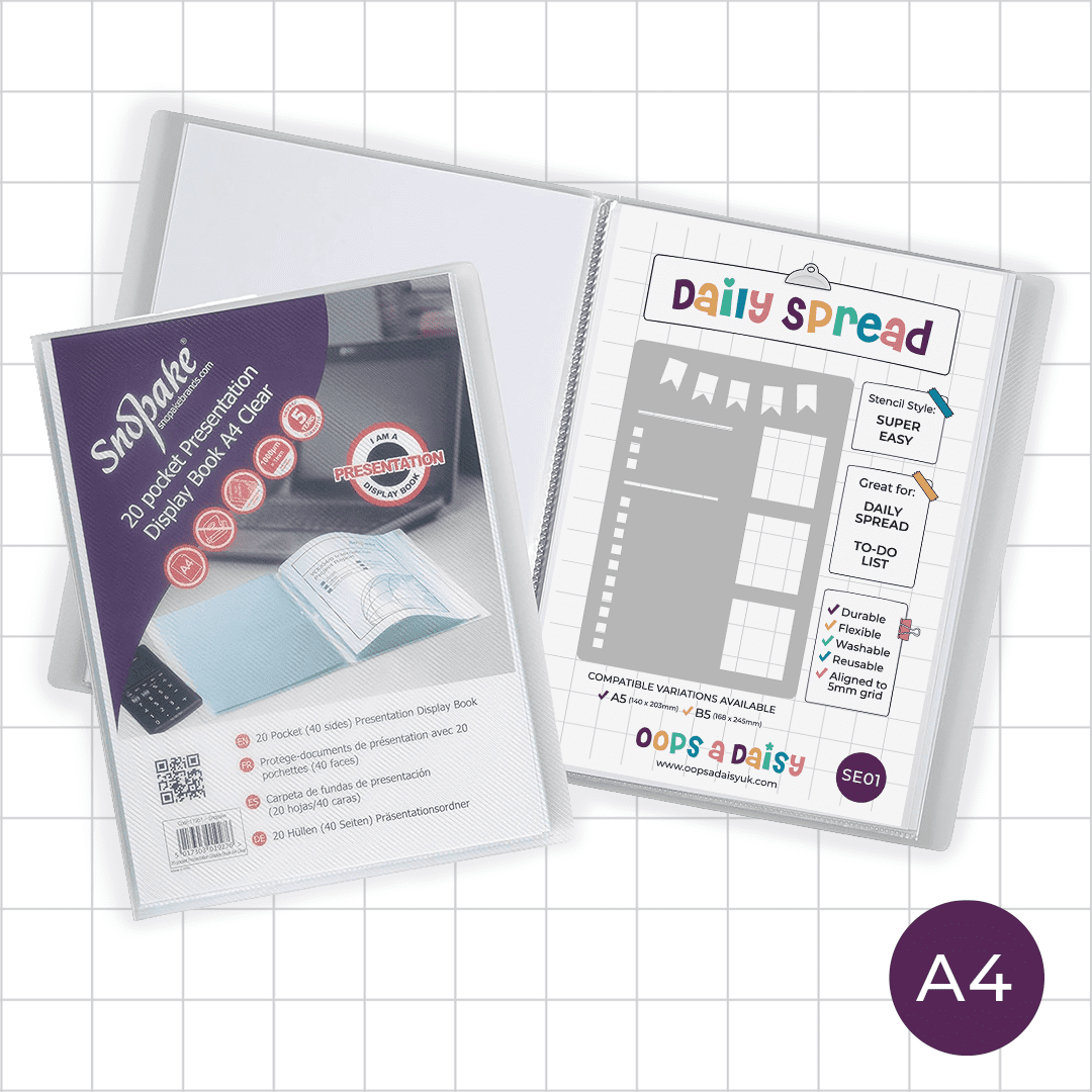 A4 Storage Book & Super Easy Stencil Cheat Sheets (B5 Compatible)