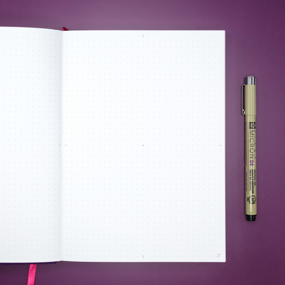 A5 Dot Grid Journal Numbered Pages Centre Markers