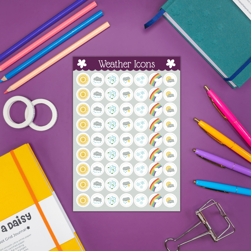 XX Weather Icons - A5 Sticker Sheet