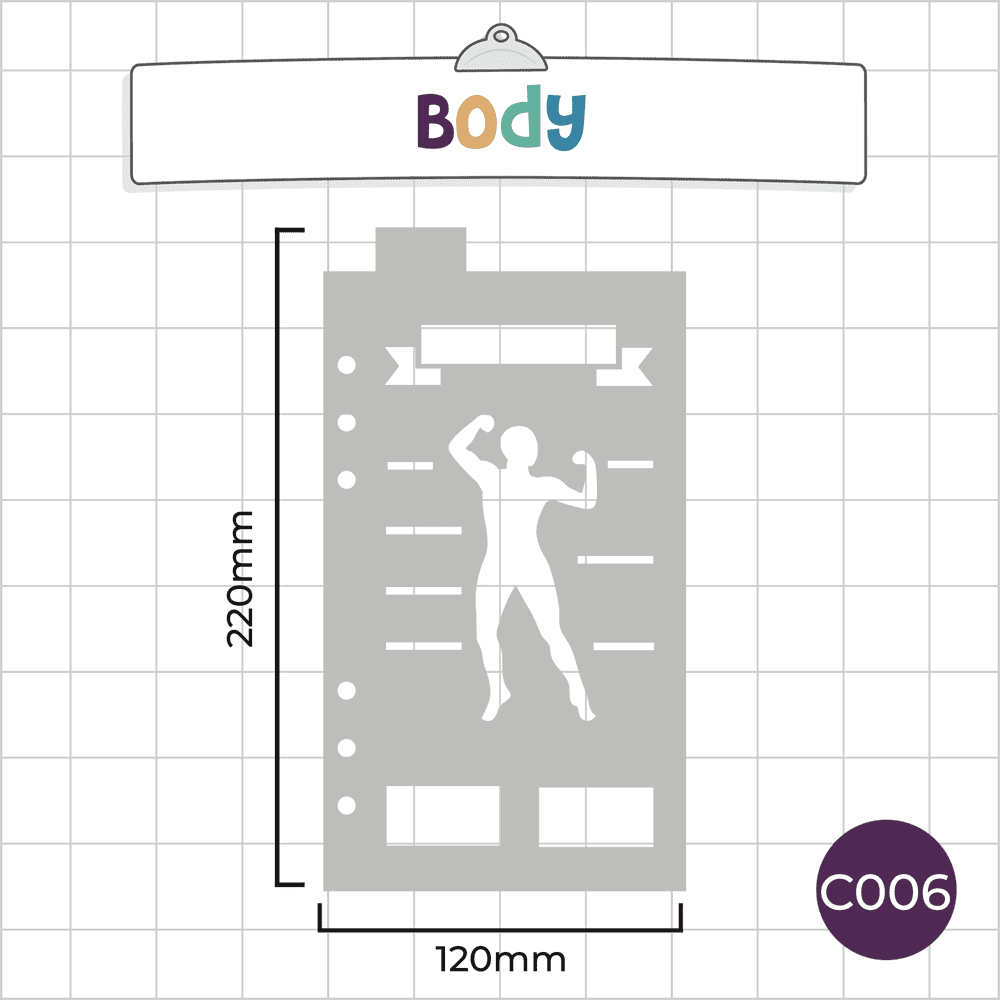 Body Measurement / Fitness / Weight - Classic A5 Journal Stencil