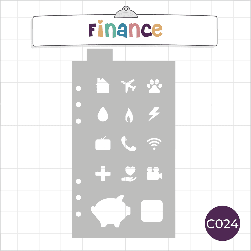 Budget / Finance Icons - Classic A5 Journal Stencil