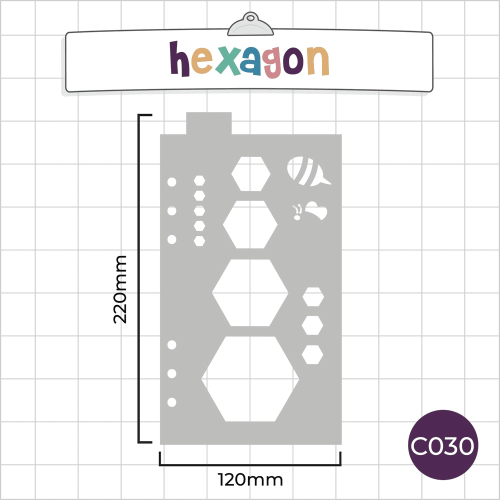 Hexagon / Bee / Honeycomb - Classic A5 Journal Stencil