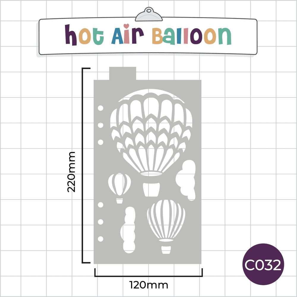 Hot Air Balloon Tracker - Classic A5 Journal Stencil