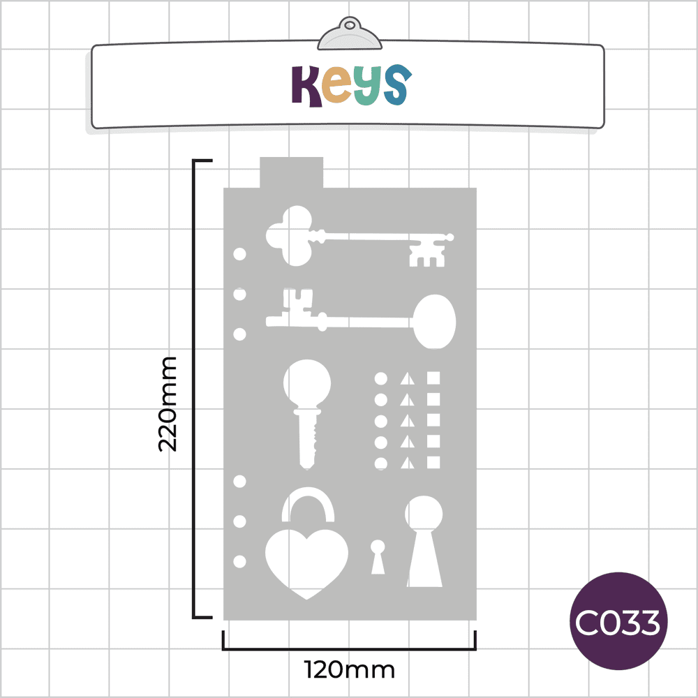 Keys & Locks - Classic A5 Journal Stencil