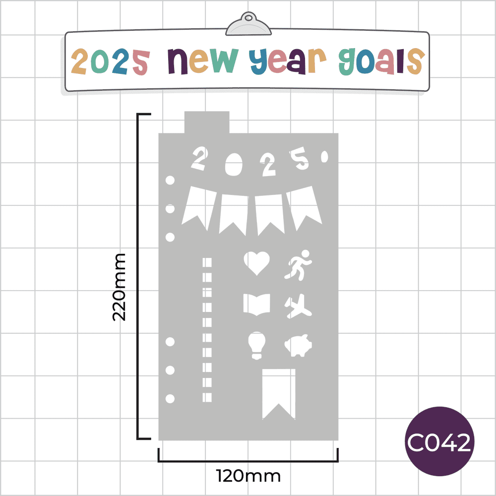 2025 New Year Goals / Resolutions - Classic A5 Journal Stencil