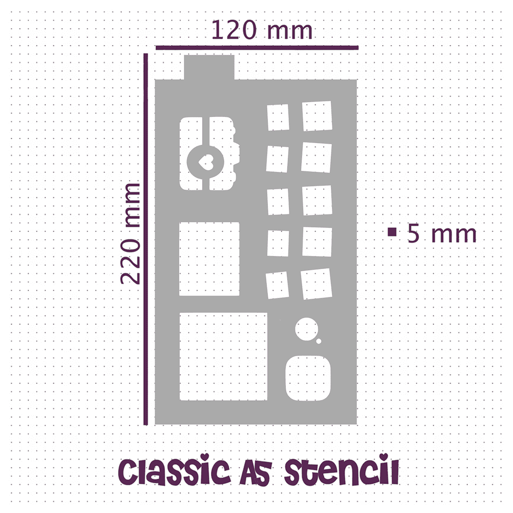 Polaroid Camera & Photos - Classic A5 Journal Stencil