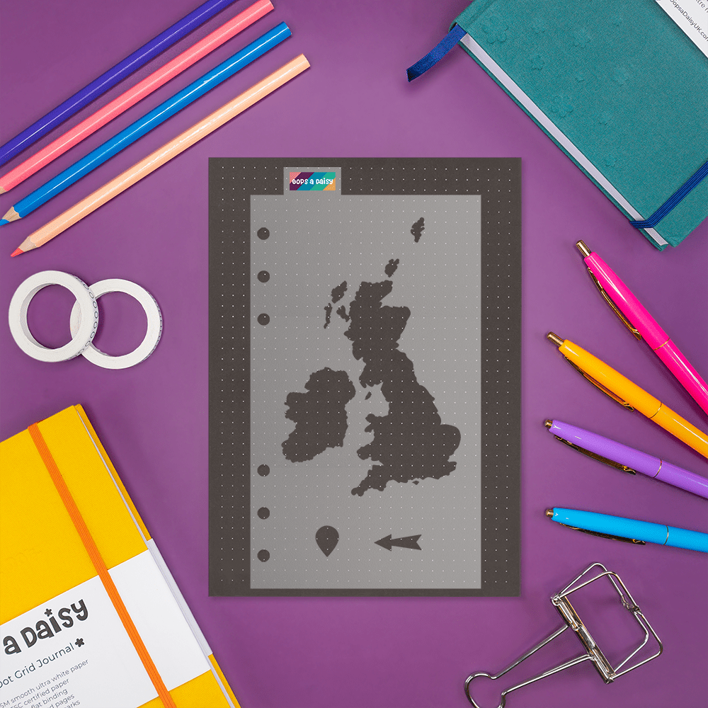 UK and Ireland Map - Classic A5 Journal Stencil