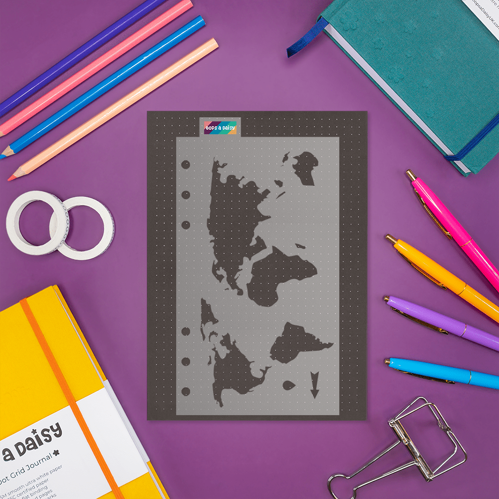 World Map - Classic A5 Journal Stencil