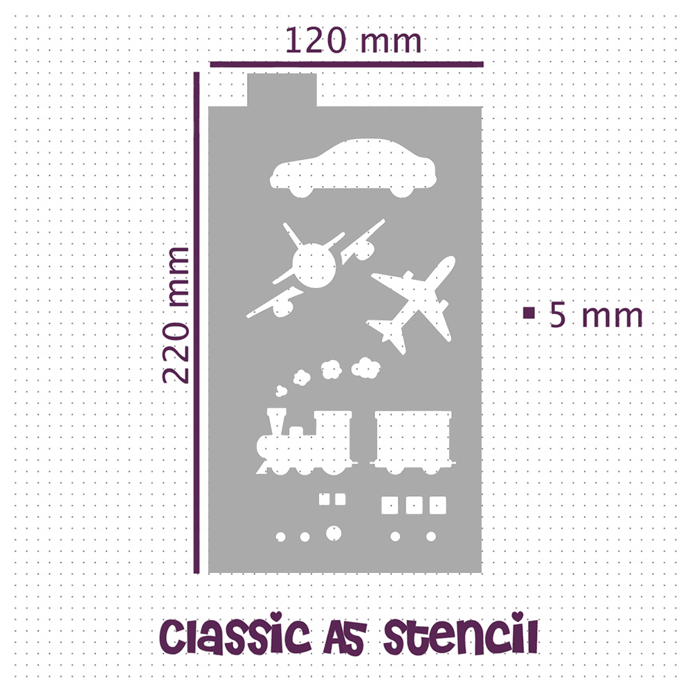 Planes, Trains and Automobiles - Classic A5 Journal Stencil