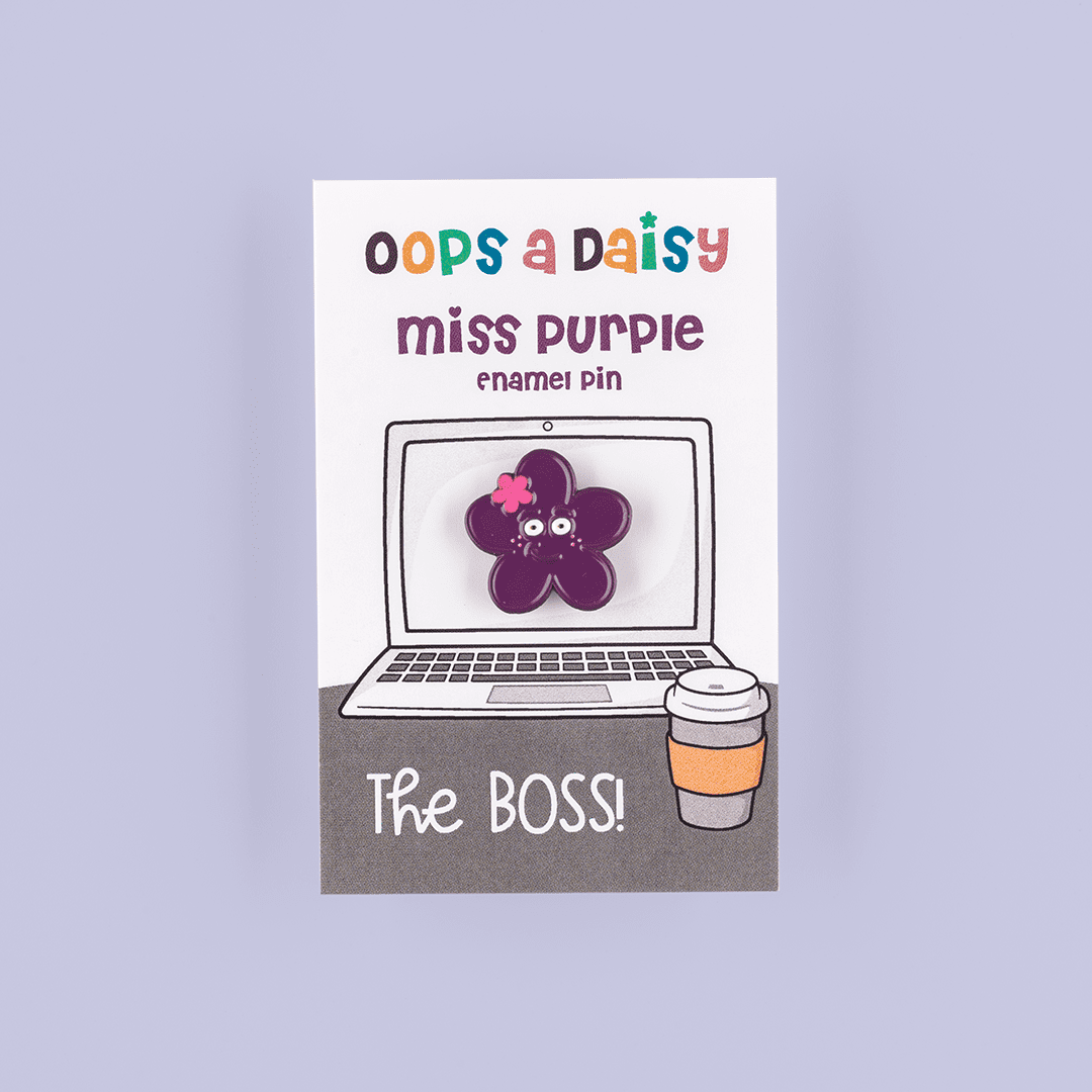 Miss P - Purple Daisy - Enamel Pin Badge