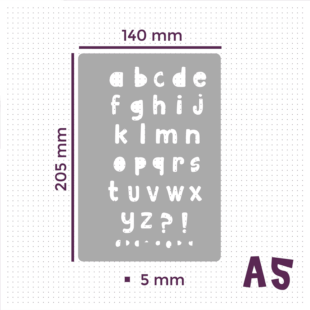 Comic Font Lower Case - A5 Font Stencil