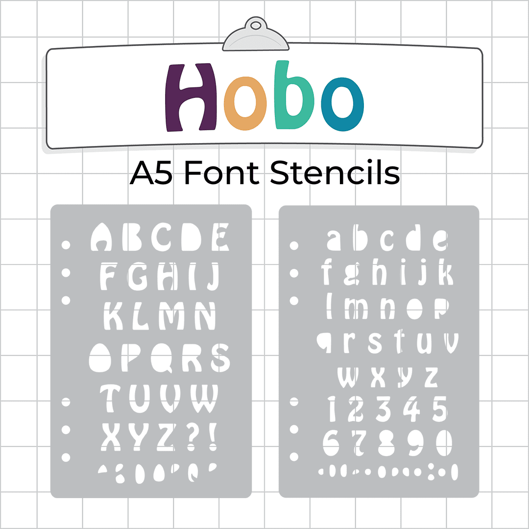 Hobo Font - A5 Stencil - Upper or Lower Case Alphabet