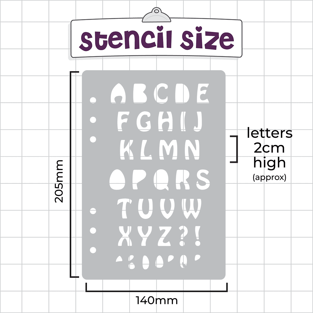 Hobo Font - A5 Stencil - Upper or Lower Case Alphabet