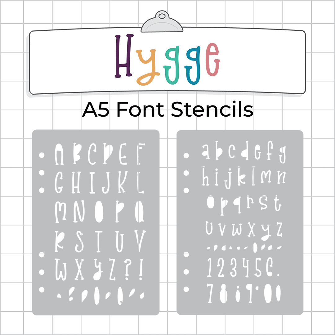 Hygge Font - A5 Stencil - Upper or Lower Case Alphabet