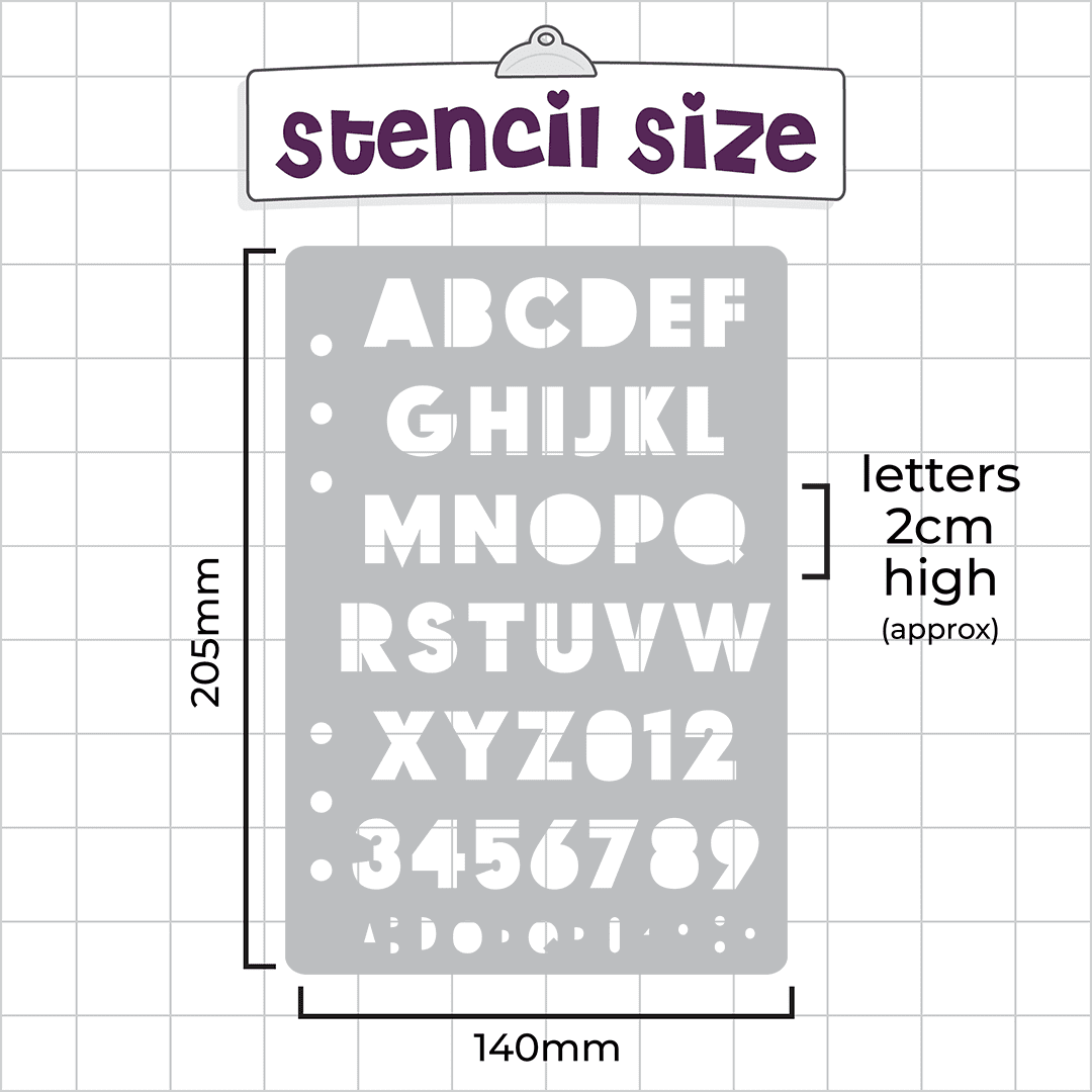 Showtime Font  - A5 Stencil - Upper Case Alphabet