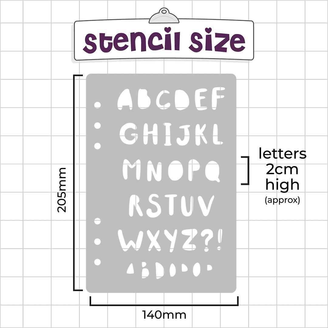 Jurassic Font  - A5 Stencil - Upper or Lower Case Alphabet