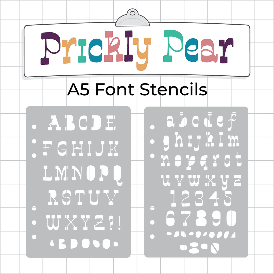 Prickly Pear Font  - A5 Stencil - Upper or Lower Case Alphabet