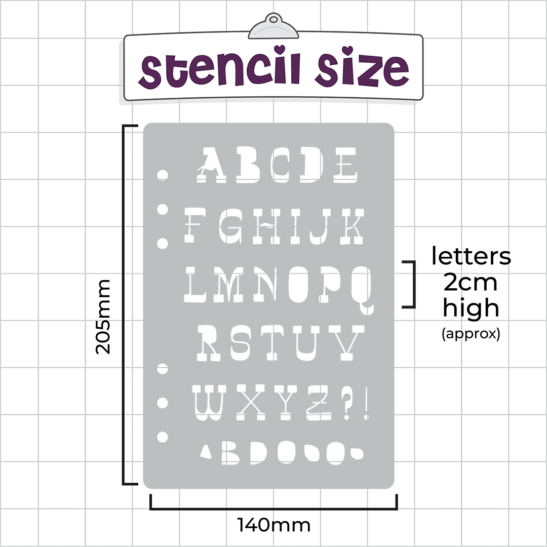 Prickly Pear Font  - A5 Stencil - Upper or Lower Case Alphabet