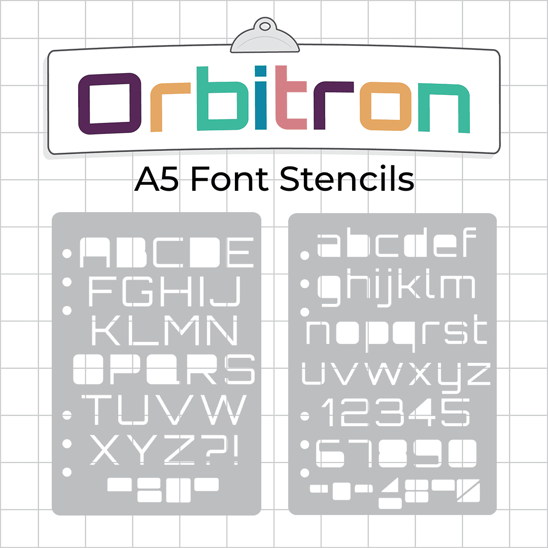 Orbitron Font  - A5 Stencil - Upper or Lower Case Alphabet