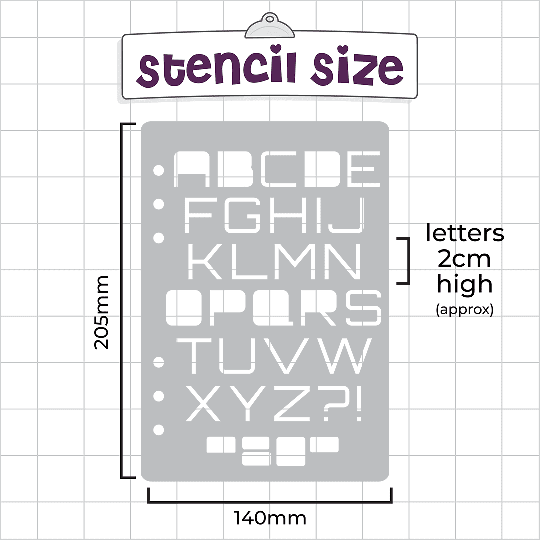 Orbitron Font  - A5 Stencil - Upper or Lower Case Alphabet