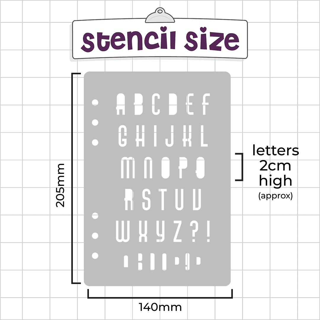 Movie Night Font - A5 Stencil - Upper or Lower Case Alphabet