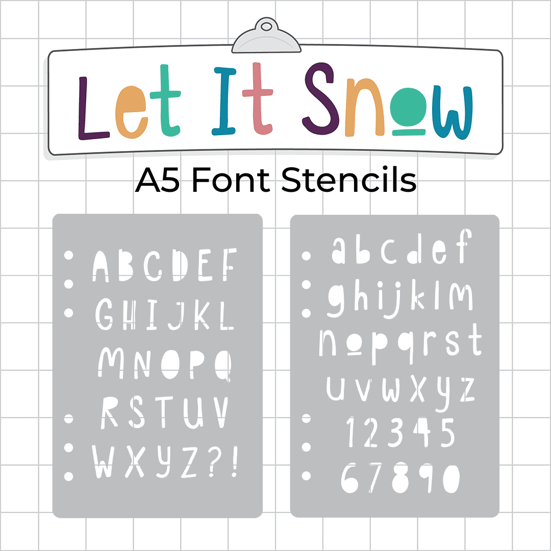 Let It Snow Font - A5 Stencil - Upper or Lower Case Alphabet