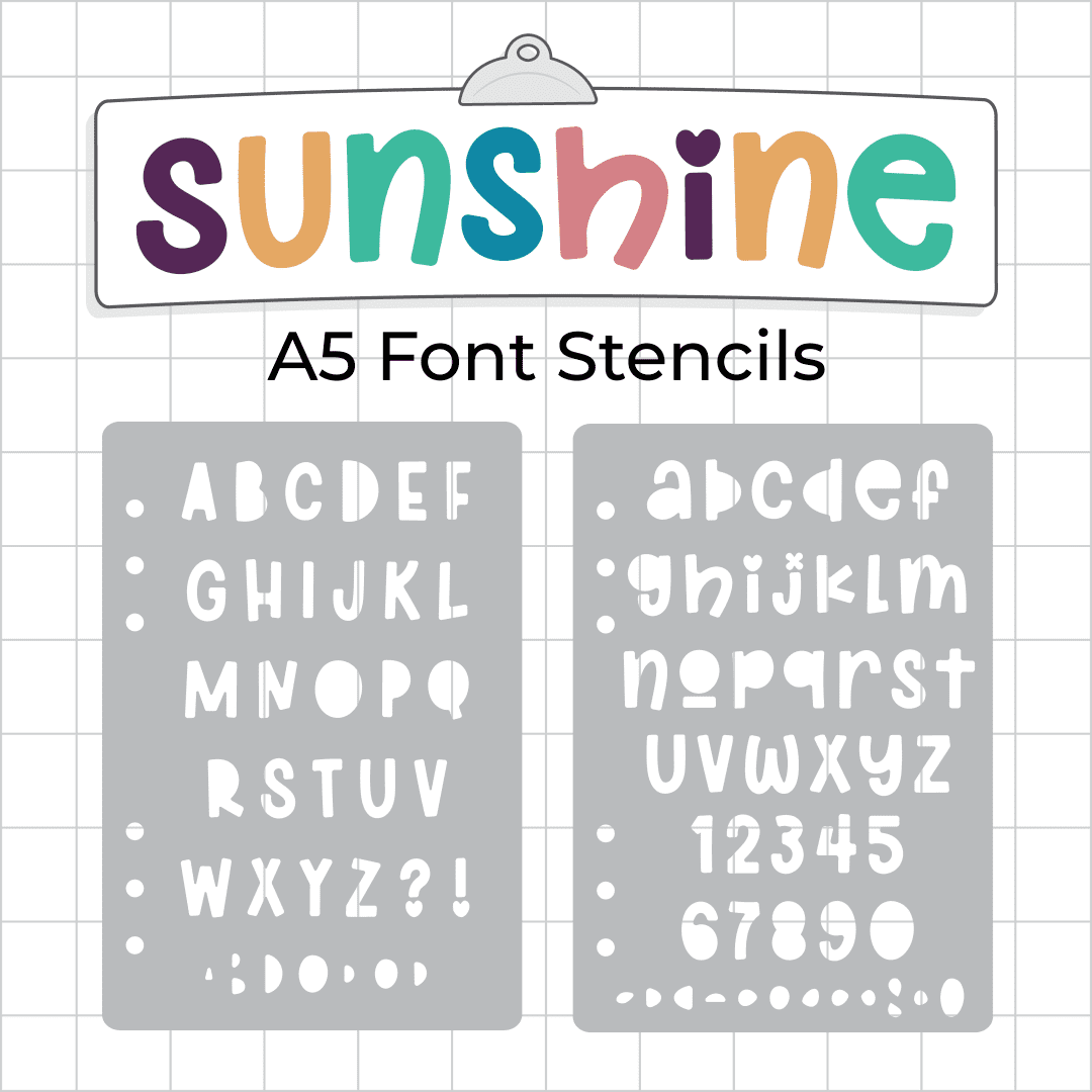 Sunshine Font - A5 Stencil - Upper or Lower Case Alphabet