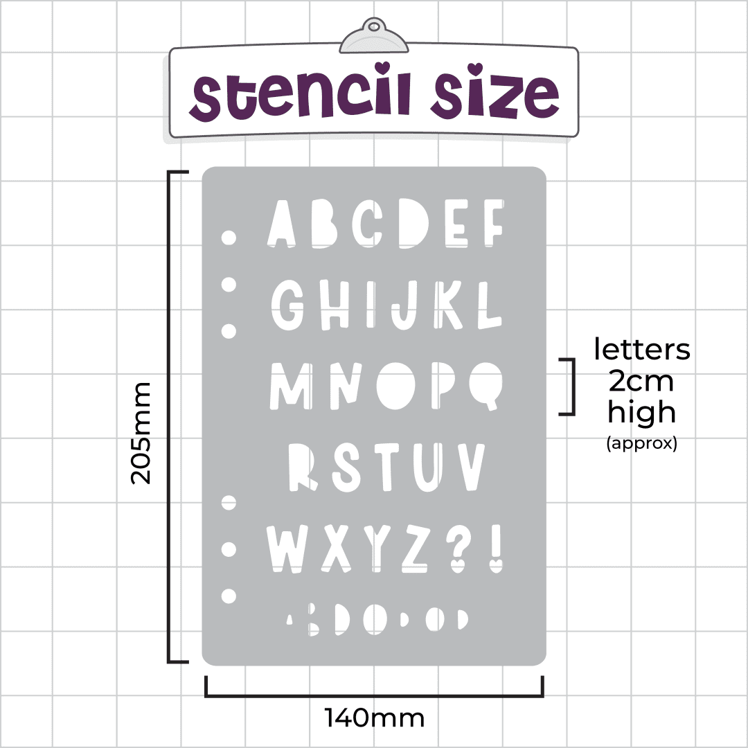 Sunshine Font - A5 Stencil - Upper or Lower Case Alphabet