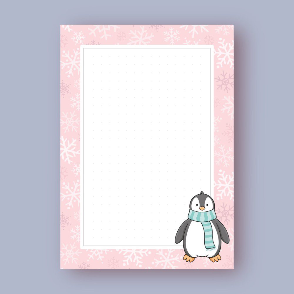 Let It Snow - Penguin - A6 Notepad