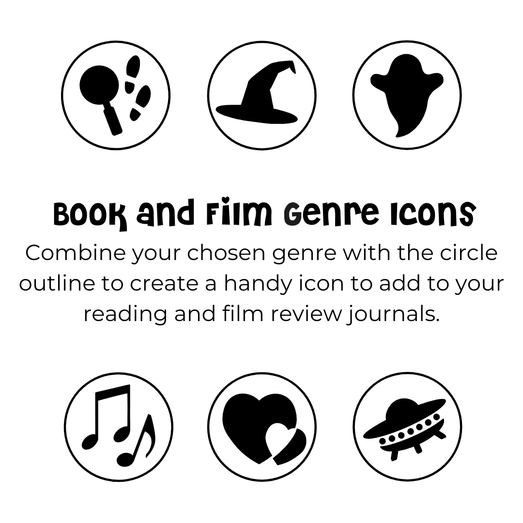 Genre Icon Circular Outline - Pocket Journal Stencil