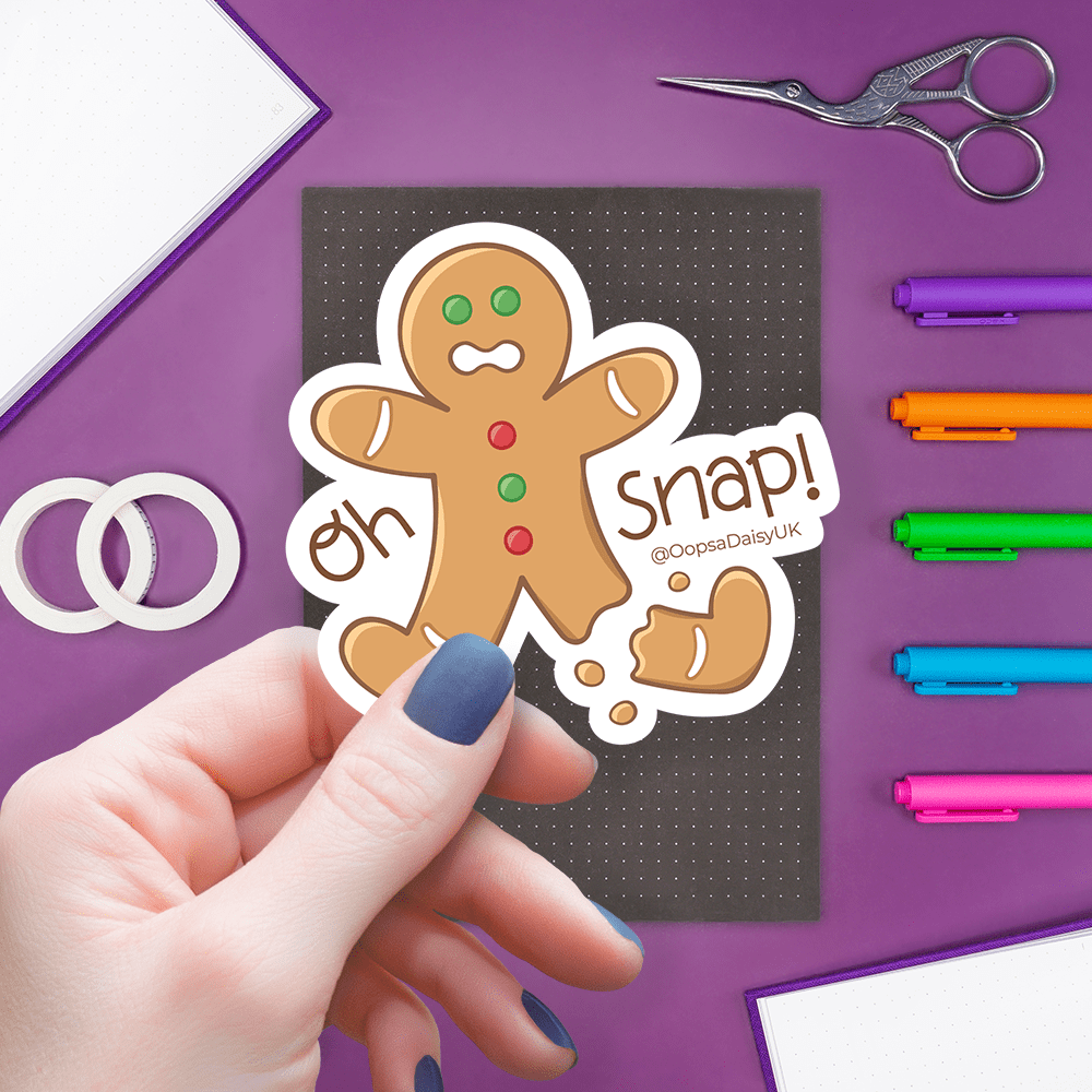 'Oh Snap' - Gingerbread - Vinyl Sticker