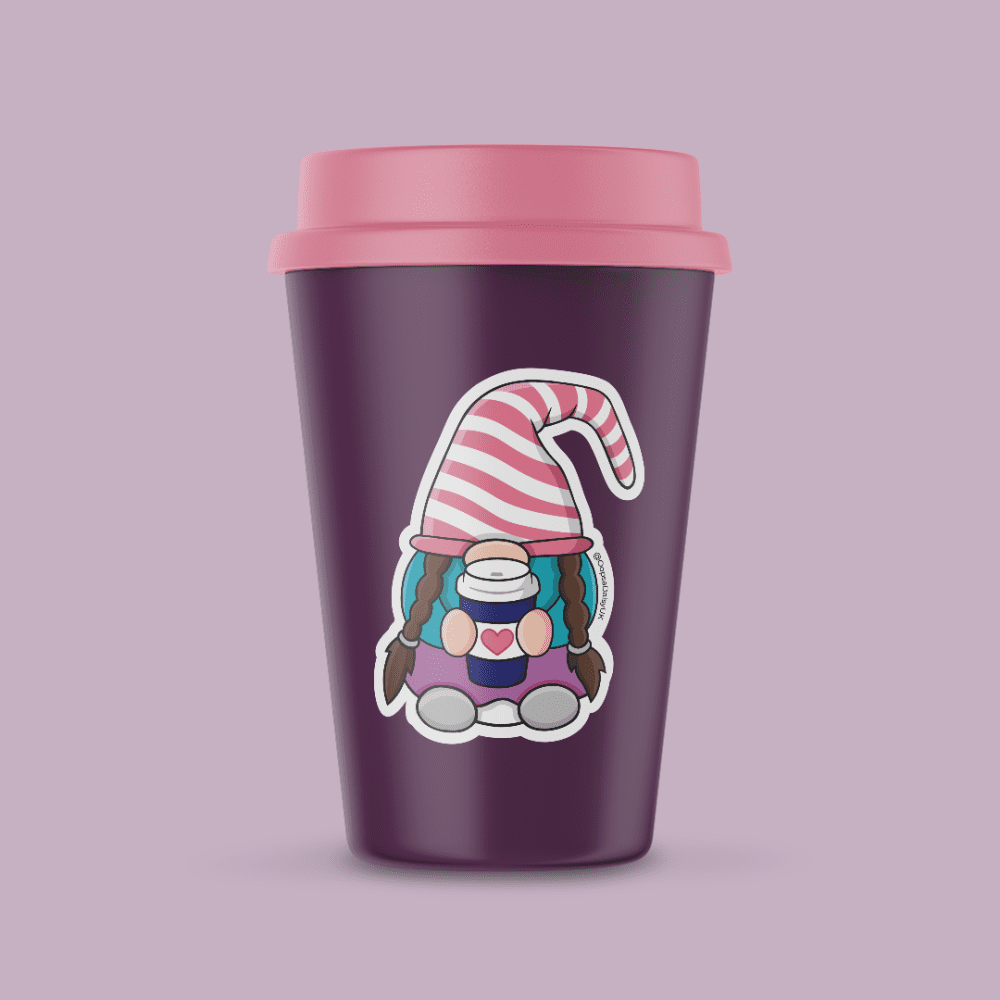 Beans! - Gonk With Coffee Cup - Vinyl Sticker