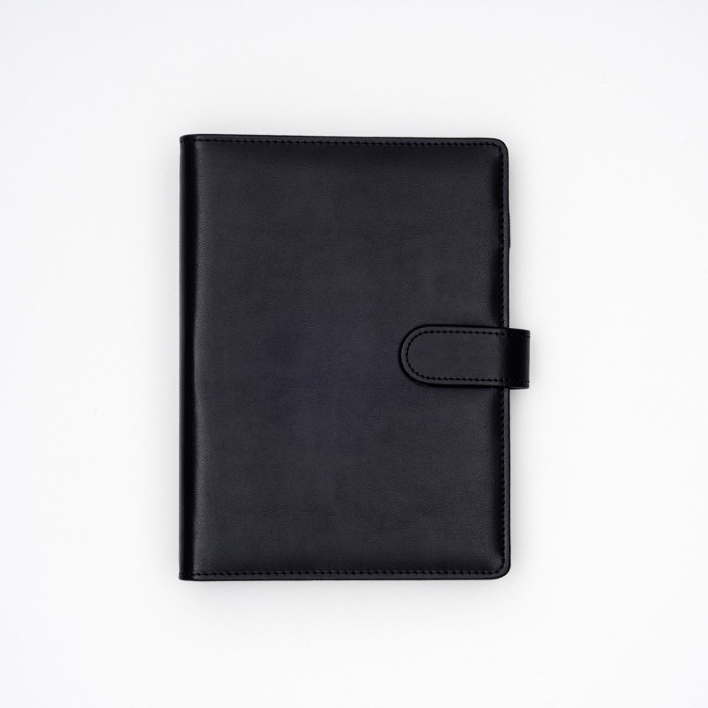 Hybrid Planner Vegan Leather Binder  (A5) - Black