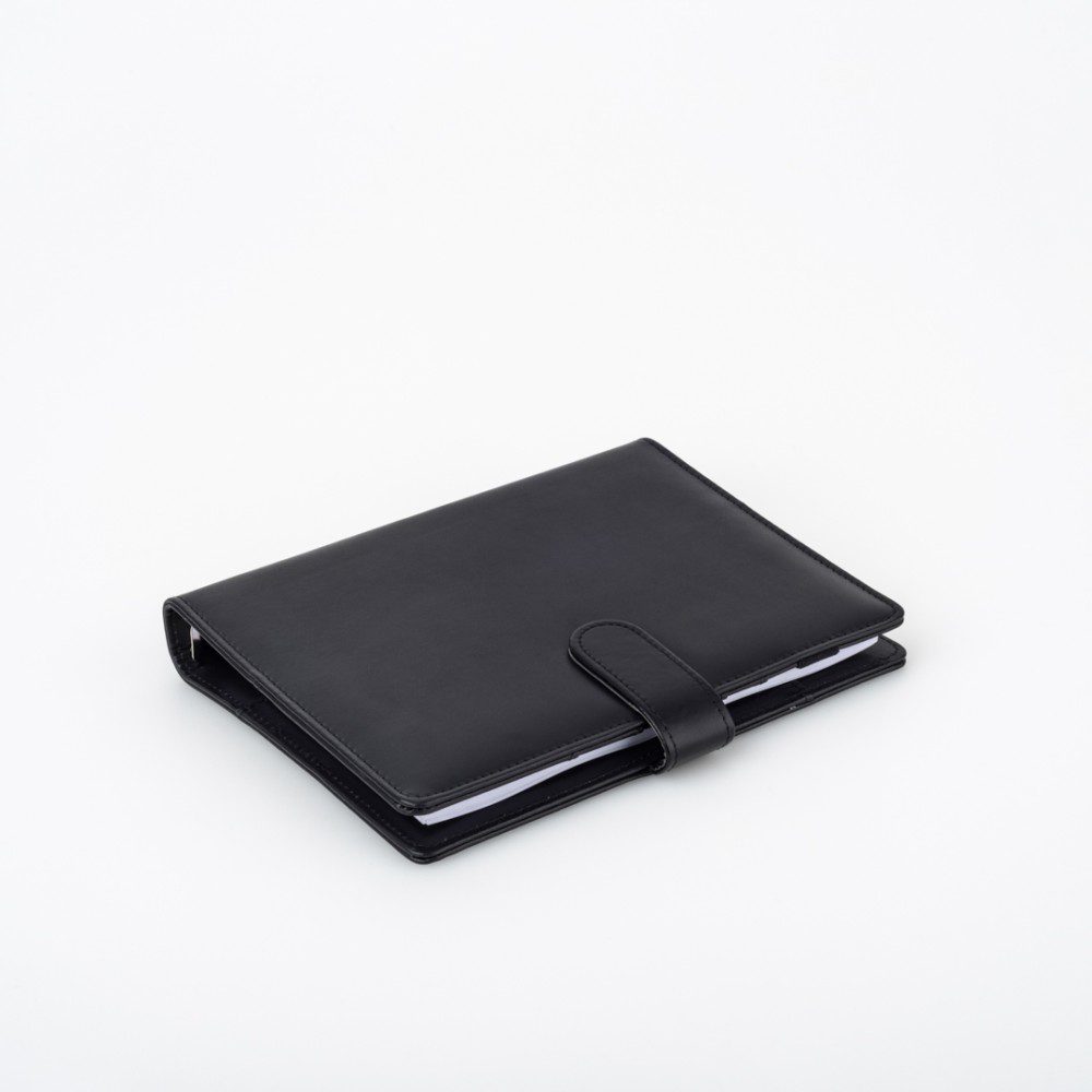 Hybrid Planner Vegan Leather Binder  (A5) - Black