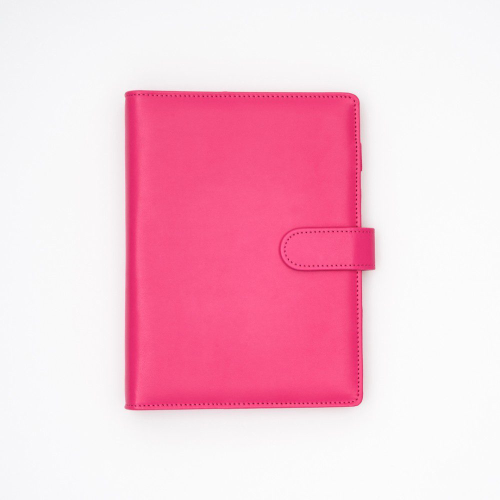 Hybrid Planner Vegan Leather Binder (A5) - Barbie Pink