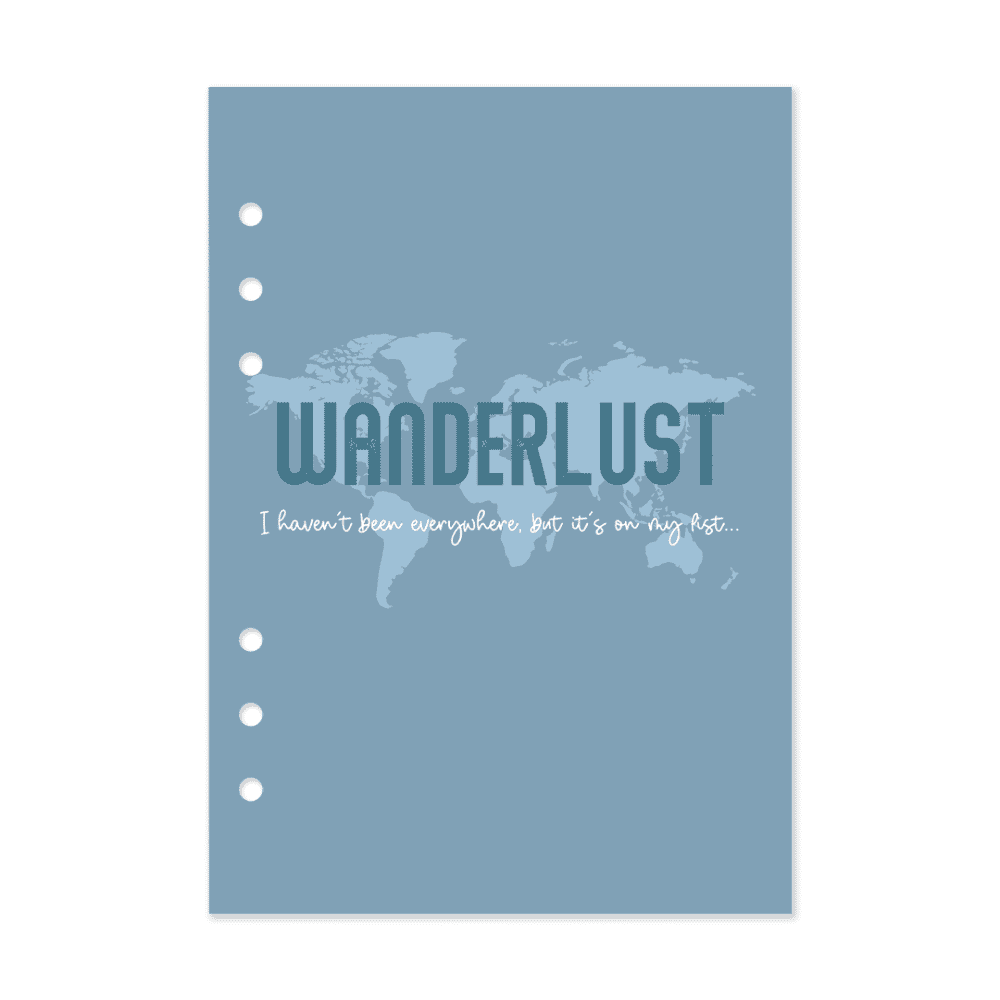 Wanderlust - A5 Hybrid Planner Dashboard