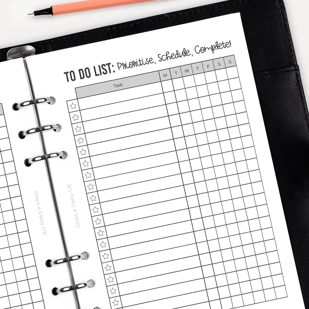 Rolling To Do List - A5 Hybrid Planner Inserts