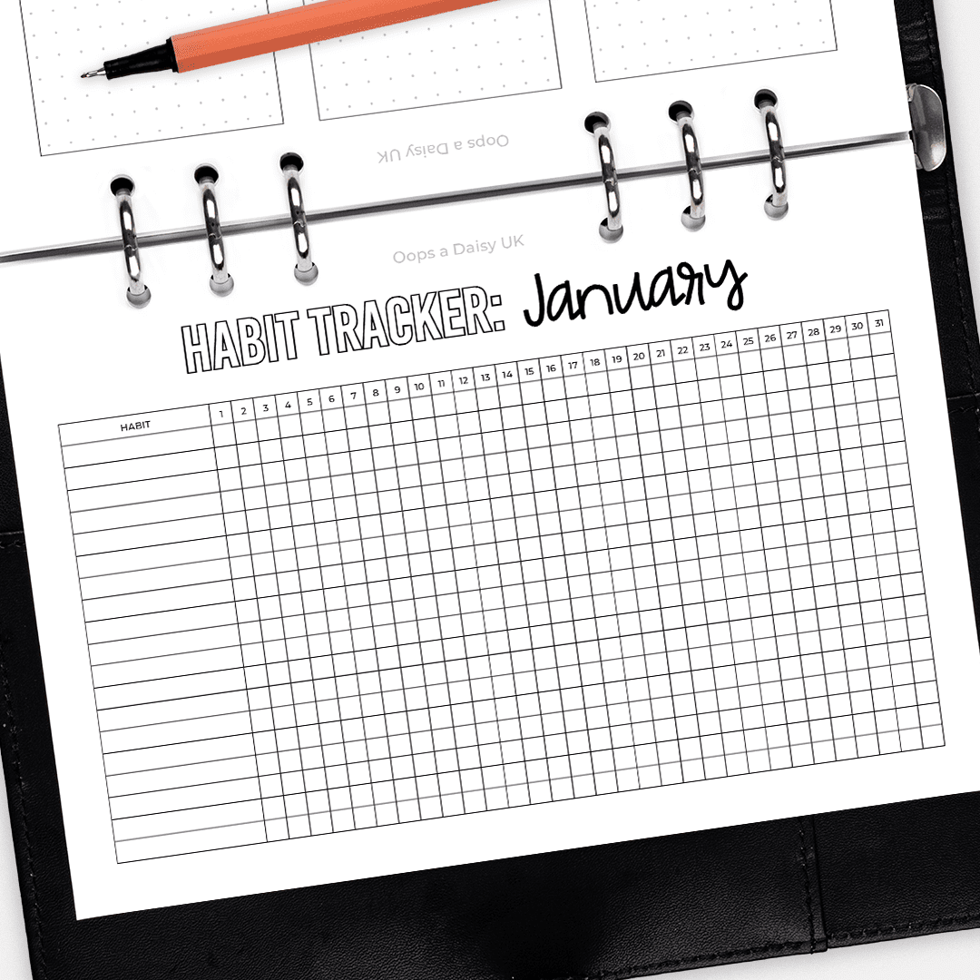 Monthly Habit Tracker - A5 Hybrid Planner Inserts