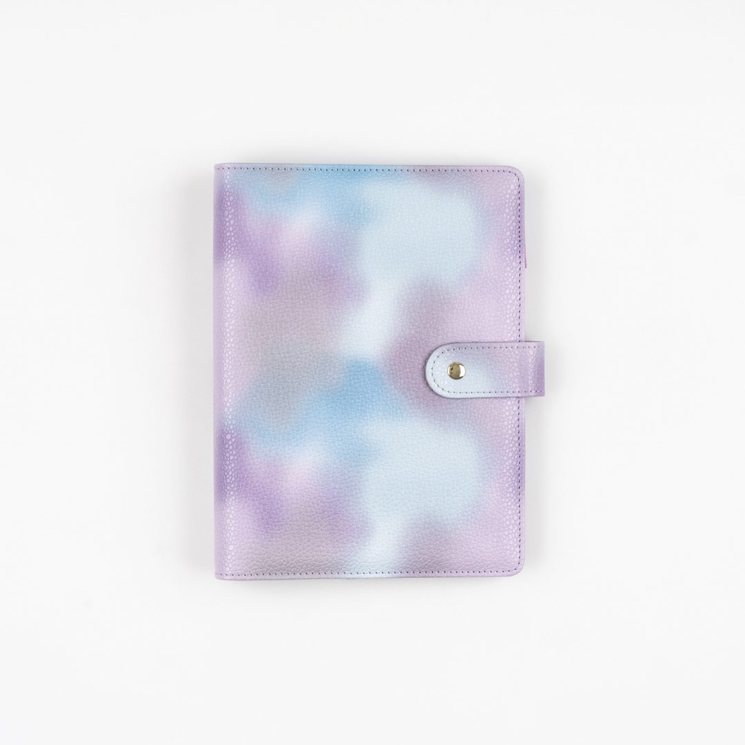 Hybrid Planner Vegan Leather Binder  (A5) - Purple/Blue Tie Dye