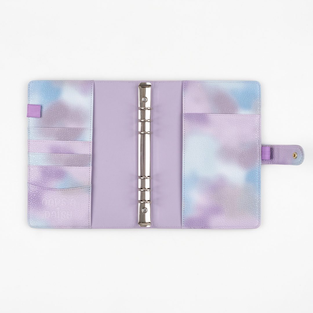 Hybrid Planner Vegan Leather Binder  (A5) - Purple/Blue Tie Dye