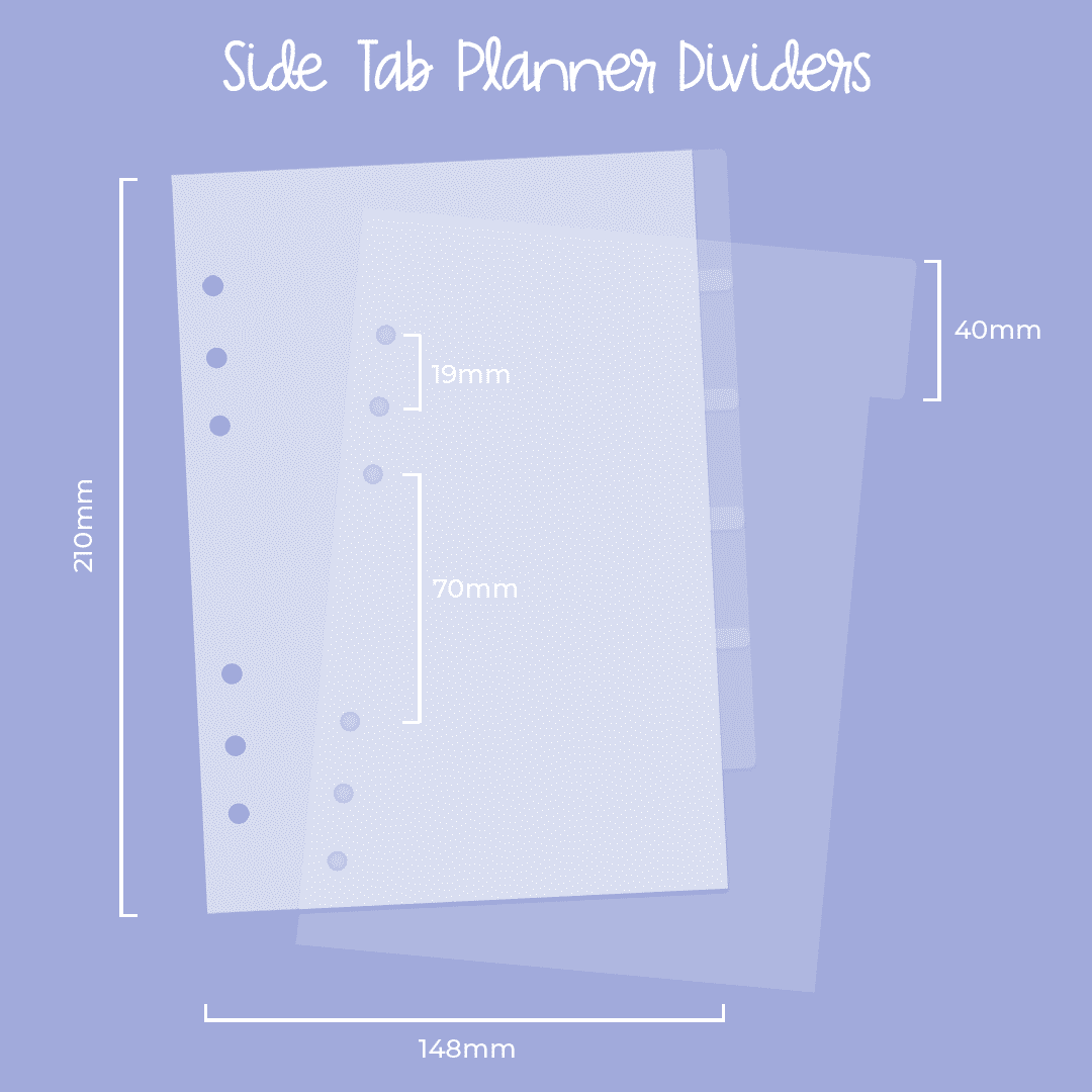 Frosted 6-Part Side Tab Planner Dividers (A5)