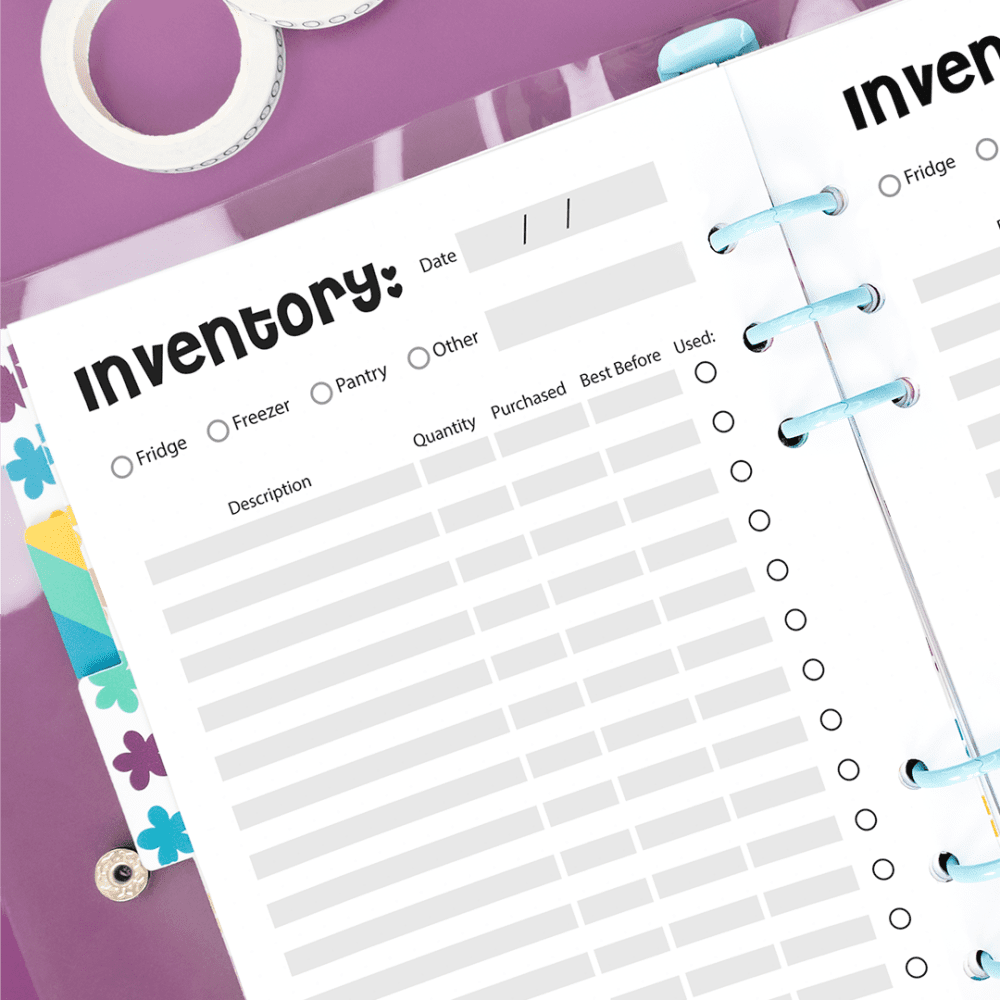 Food Inventory - A5 Hybrid Planner Inserts